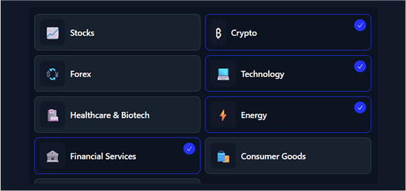 Select market categories